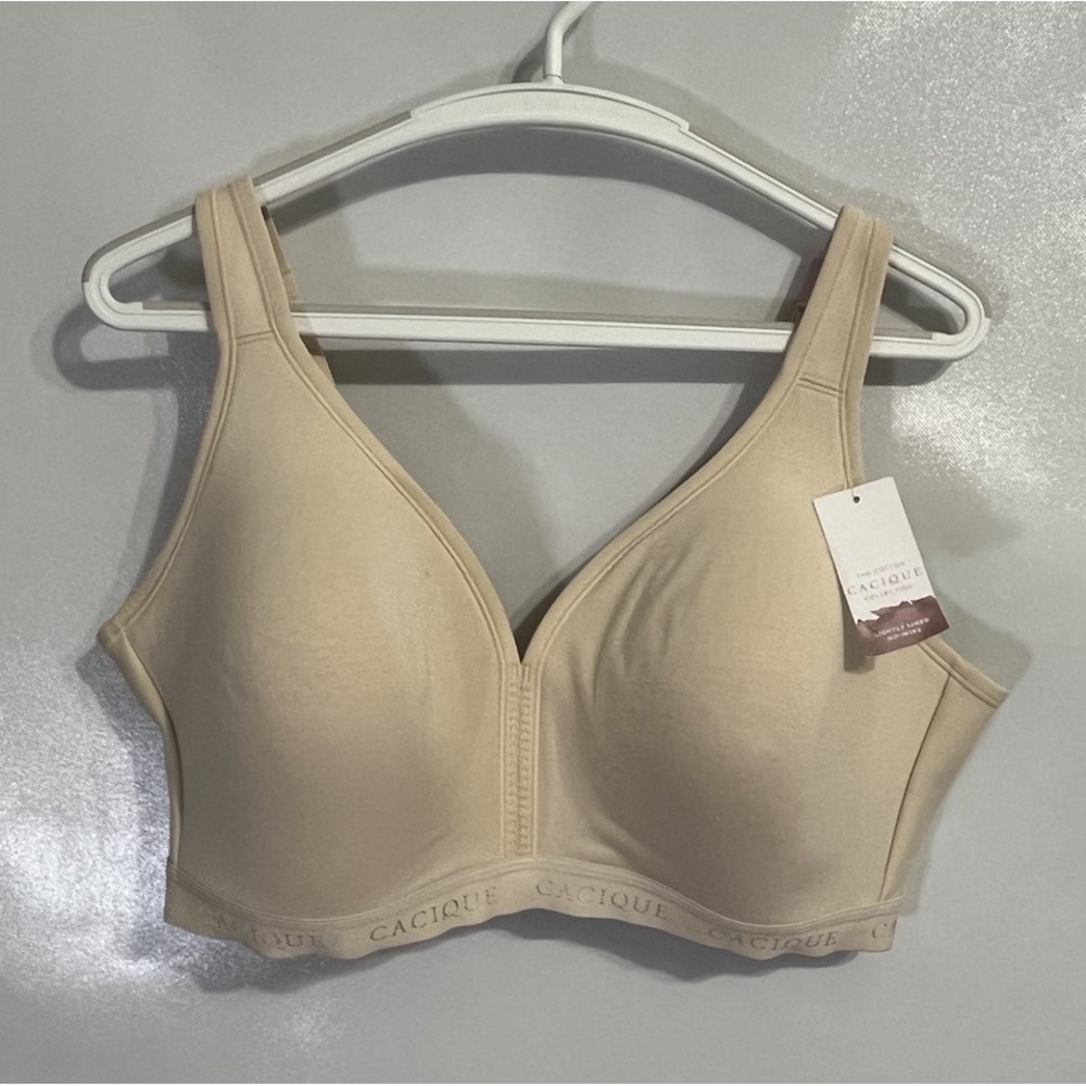 Cacique Size 42DD Beige Lightly Lined No Wire Bra NWT$35